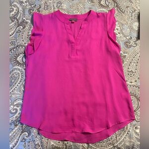 Vince Camuto Pink Ruffle Sleeve V-Neck Shirt Size M